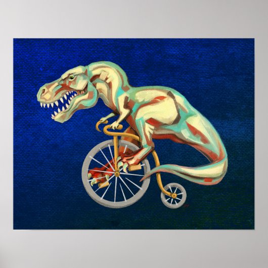 TRex Rijden op een fiets Poster (Voorkant)