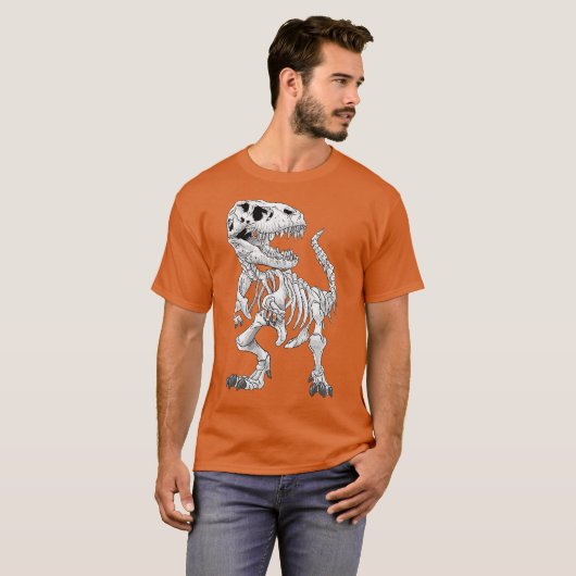 TRex Skeleton Dino botten paleontoloog Fossil T-shirt (Voorkant volledig)