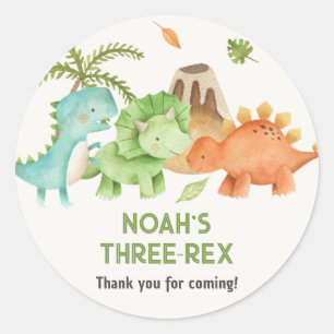 Trex Stegosaurus Triceratops Dinosaurus Jongen Ver Ronde Sticker