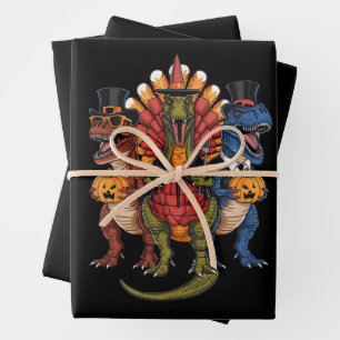 TRexgiving T-Rex Fijne Thanksgiving Dinosaurussen  Inpakpapier Vel