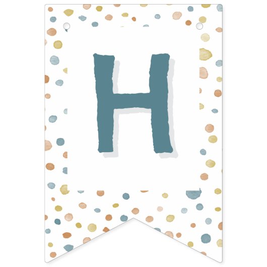 Trey Confetti Waterverf Stippen Bunting Flag Vlaggetjes (Tweede vlag)