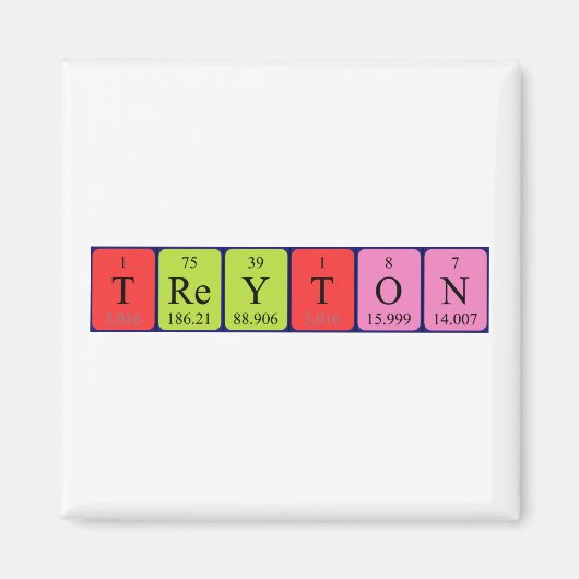 Treyton periodiek table name magnet (Voorkant)