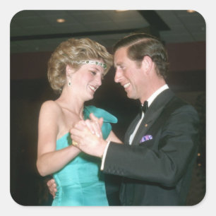TRH The Prince & Princess of Wales Australia Vierkante Sticker