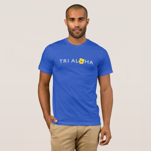 Tri Aloha Mannen Basic Tshirt - donker (Voorkant volledig)