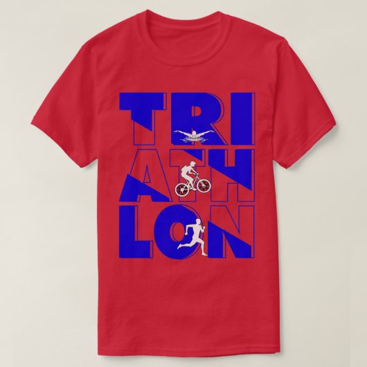 Tri Ath Lon Triathlon Triathlete Run Bike Swim T-shirt (Design voorkant)