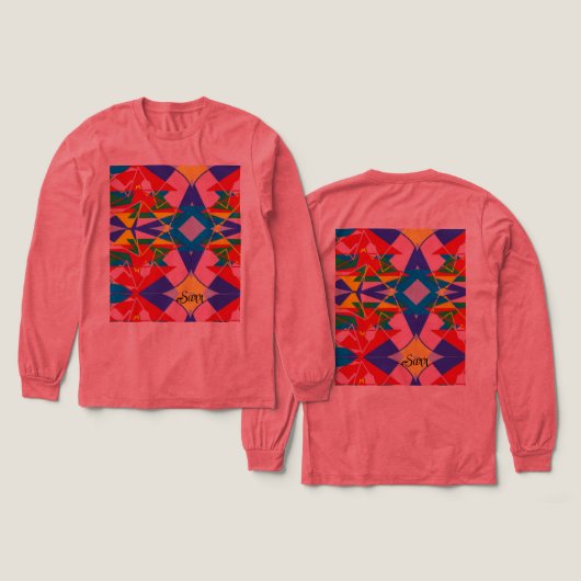 Tri-blend Shirt met lange mouwen Bewegend gevoel (Voorkant /achterkant)