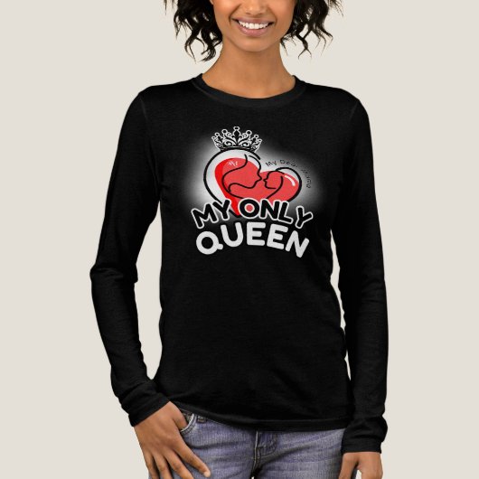 Tri-blend Shirt: My Only Queen (zwart) Tri-Blend Shirt (Voorkant)