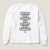 Tri-Blend Shirt: Nooit Te Jong (wit) (Achterkant)