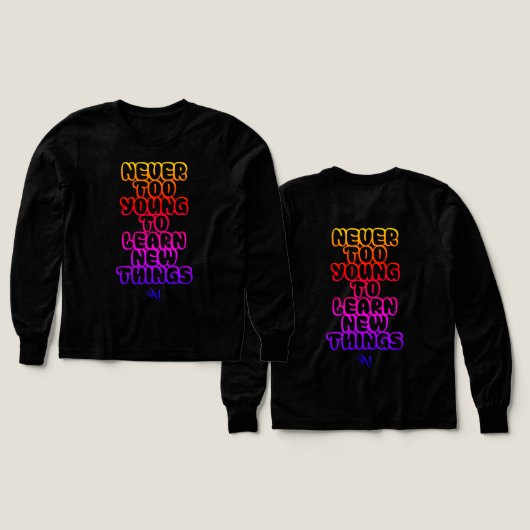 Tri-Blend Shirt: Nooit Te Jong (zwart) (Voorkant /achterkant)