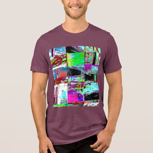 Tri-blend T-shirt – Abstract raster (Voorkant)