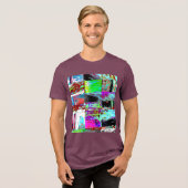 Tri-blend T-shirt – Abstract raster (Voorkant volledig)