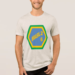Tri-blend T-shirt havermout BRAZILIË 26