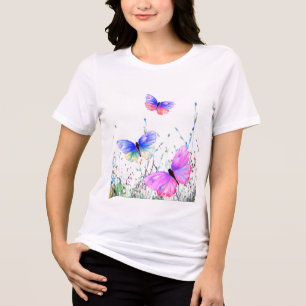 Tri-Blend T-shirt met Vlinders