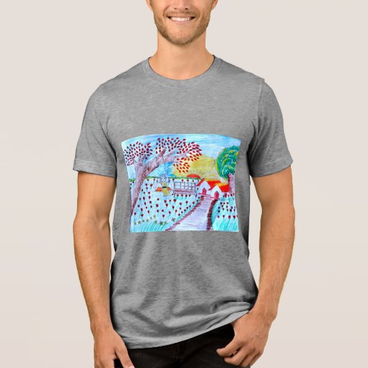 Tri-blend T-shirt met voorbedrukking (Voorkant)