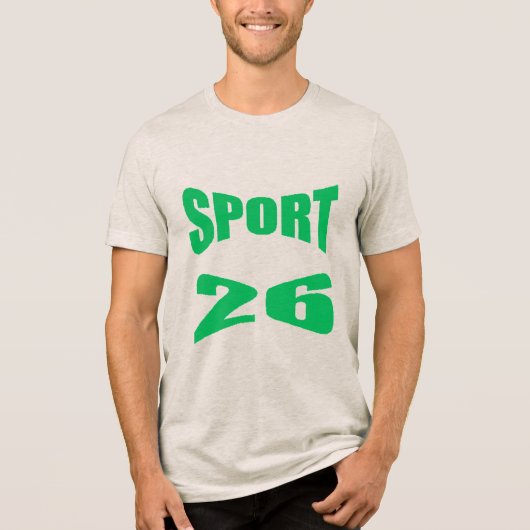 Tri-blend T-Shirt oatmeal SPORT 26 (Voorkant)