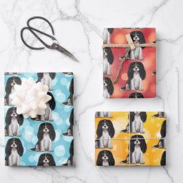 Tri Cavalier King Charles Spaniel  Inpakpapier Vel