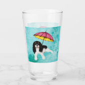 Tri Cavalier Spaniel en Umbrella Glas (Achterkant)