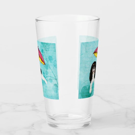 Tri Cavalier Spaniel en Umbrella Glas (Rechts)