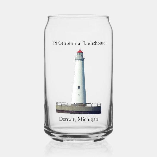 Tri Centennial vuurtoren kan glas (Voorkant)