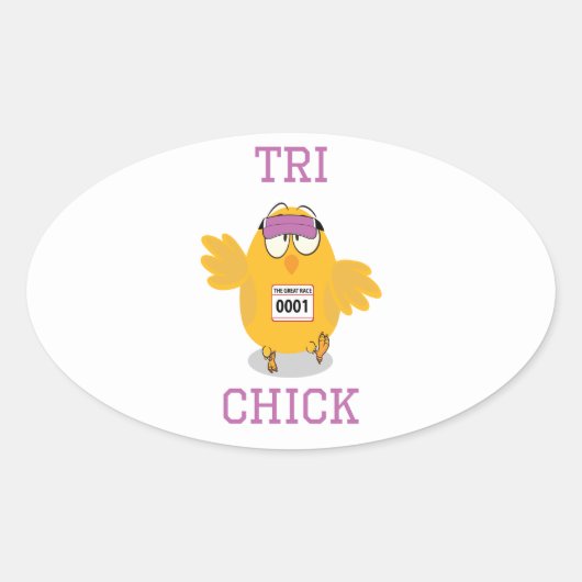 Tri Chick Ovale Sticker (Voorkant)