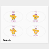 Tri Chick Ovale Sticker (Vel)