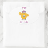 Tri Chick Ovale Sticker (Tas)