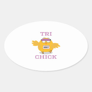 Tri Chick Ovale Sticker