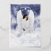 Tri Collie Angel & Cherub - Pet Sympathy Folie Kaa Folie Feestdagenkaart (Voorkant)