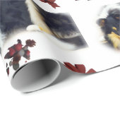 Tri Collie Kerstmis Cadeaupapier (Rol Hoek)