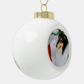 Tri Collie Kerstmis Keramische Bal Ornament (Links)