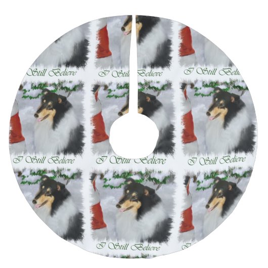Tri Collie Kerstmis Kerstboom Rok (Voorkant)