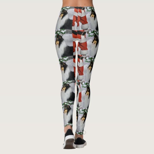 Tri Collie Kerstmis Leggings (Achterkant)