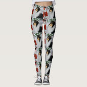 Tri Collie Kerstmis Leggings (Voorkant)