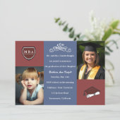 Tri Color Afstuderen Invitation / Aankondiging (Staand voorkant)