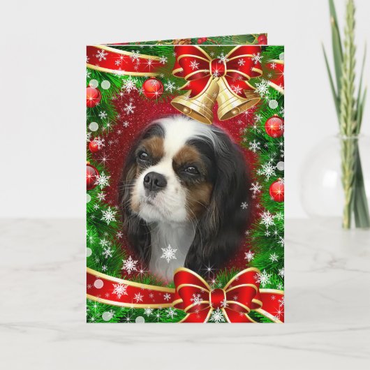 Tri-Color Cavalier Kerstvakantie Kaart (Voorkant)