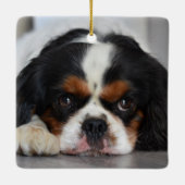 Tri Color Cavalier King Charles Dog Keramisch Ornament (Achterkant)