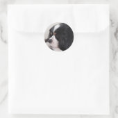 Tri Color Cavalier King Charles Ronde Sticker (Tas)
