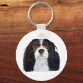 Tri Color Cavalier King Charles Spaniel 2 Sleutelhanger (Voorkant)