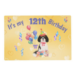 Tri Color Cavalier King Charles Spaniel Birthday Gelamineerde Placemat