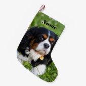 Tri Color Cavalier King Charles Spaniel Dog Kleine Kerstsok (Voorkant (Hangend))