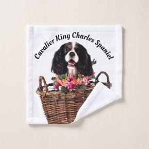Tri Color Cavalier King Charles Spaniel Dog Washandje