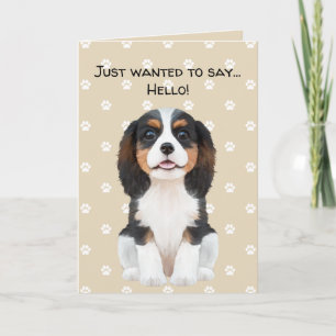 Tri-Color Cavalier King Charles Spaniel Hallo Card Kaart