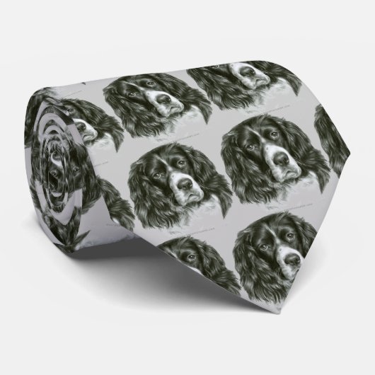 Tri-Color Cocker Spaniel Stropdas (Opgerold)