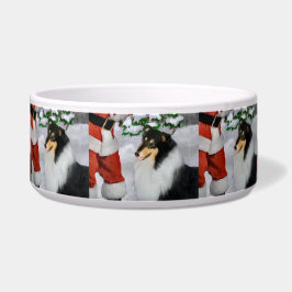 Tri Color Collie Kerstmis Dog Bowl Voerbakje