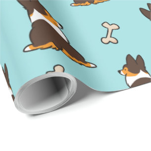 Tri-Color Corgi Butt Wrapping Paper Cadeaupapier