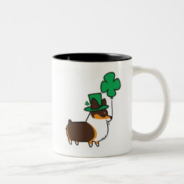Tri-Color Corgi Lucky Shamrock Mok | CorgiDingen