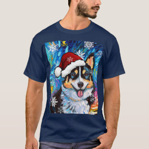 Tri Color Corgi Santa Sterrennacht Dog Kerstmis A T-shirt