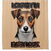 Tri-Color Jack Russell Digitale Kunst Douchegordijn (Voorkant)