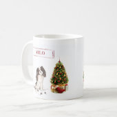 Tri-Color King Charles Spaniel Funny Kersthond Koffiemok (Voorkant links)