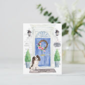 Tri Color King Charles Spaniel Moving Announement Briefkaart (Staand voorkant)